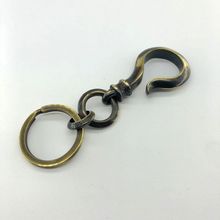 EDC創意鑰匙扣 做舊處理黃銅鑰匙扣 黃銅掛鈎鑰匙扣收納器