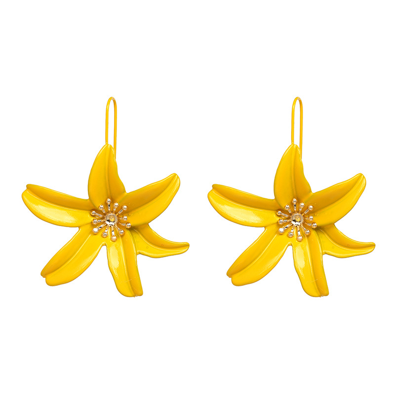 New Fashion Alloy Lily Earrings 7 Colors display picture 4