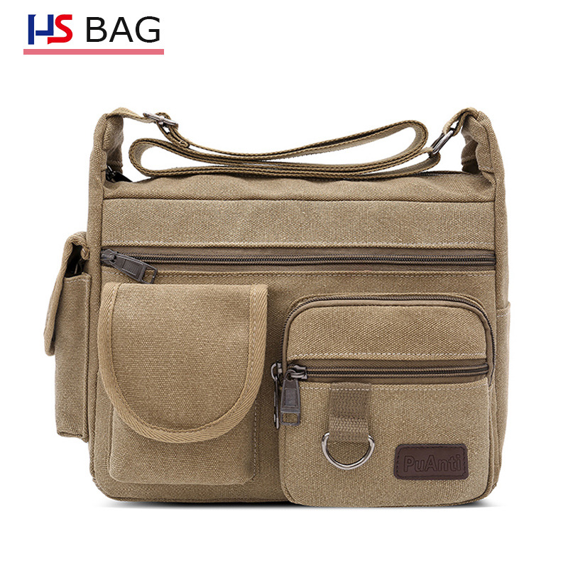 New canvas men's shoulder bag super larg...