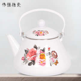 预定  2L三角壶 直销出口品质搪瓷水壶 珐琅烧水壶 厂家定制