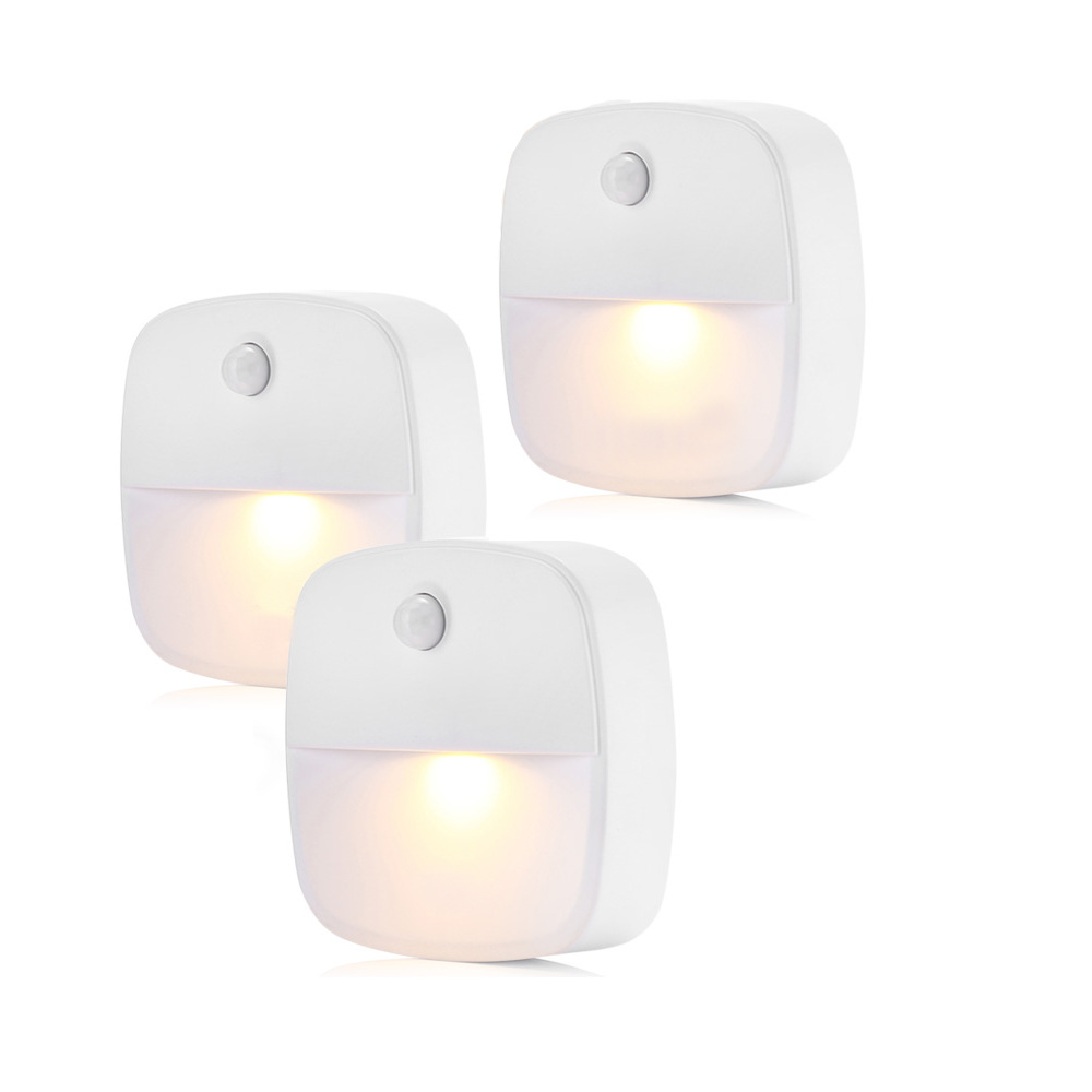 私模暖白夜燈老人起夜小夜灯衣橱灯LED壁灯喂奶灯体感小夜灯3个装|ms