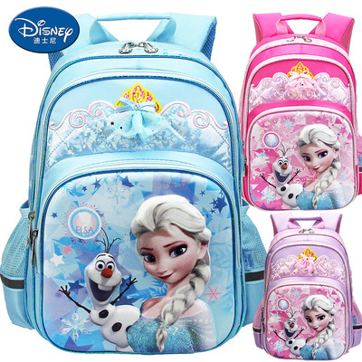 Disney Disney pupil schoolbag Snow Romance princess Children's bags 1-4 grade Backpack