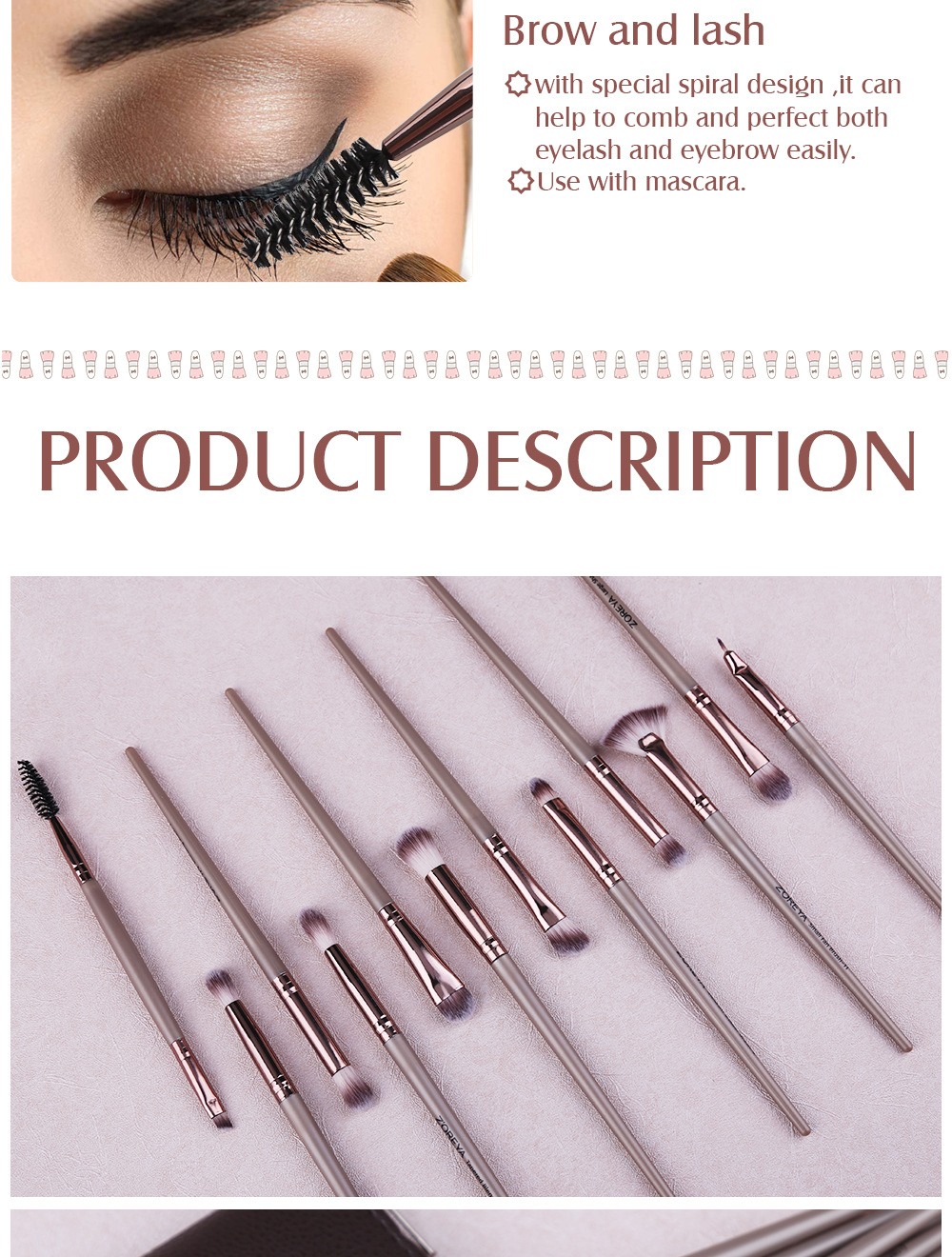 12 Pieces Gift Makeup Brush Tool Set Black Artificial Fiber Eye Shadow Makeup Brush Set Wholesale Nihaojewelry display picture 7