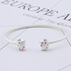 Silver silver bracelet, children's fashionable matte epoxy resin engraved, Japanese and Korean, simple and elegant design