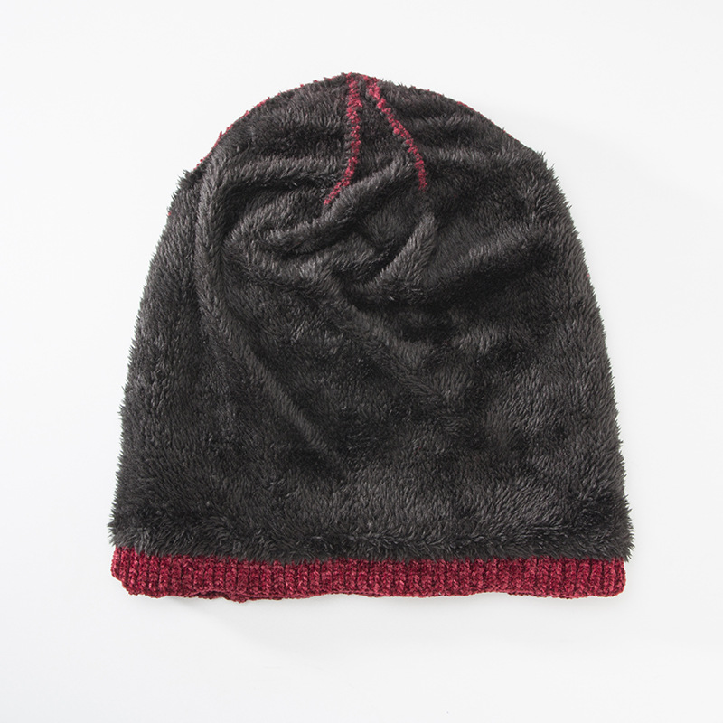 Cappello lavorato a maglia al chiaro di luna da sci all'aperto con pullover in ciniglia da uomo e da donna in velluto ispessito a doppio strato invernale_voghion.com