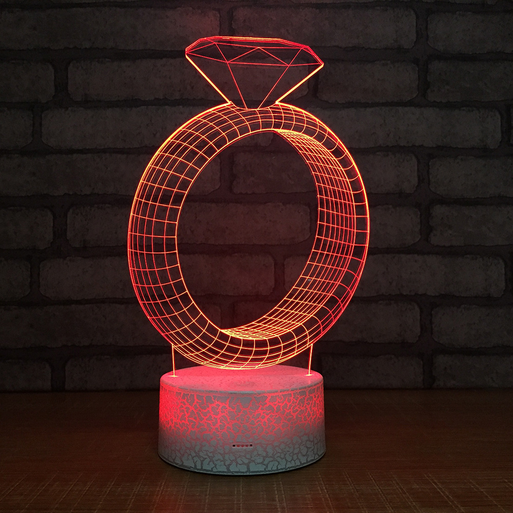 亚马逊爆款 爆裂纹3D灯小夜灯台灯