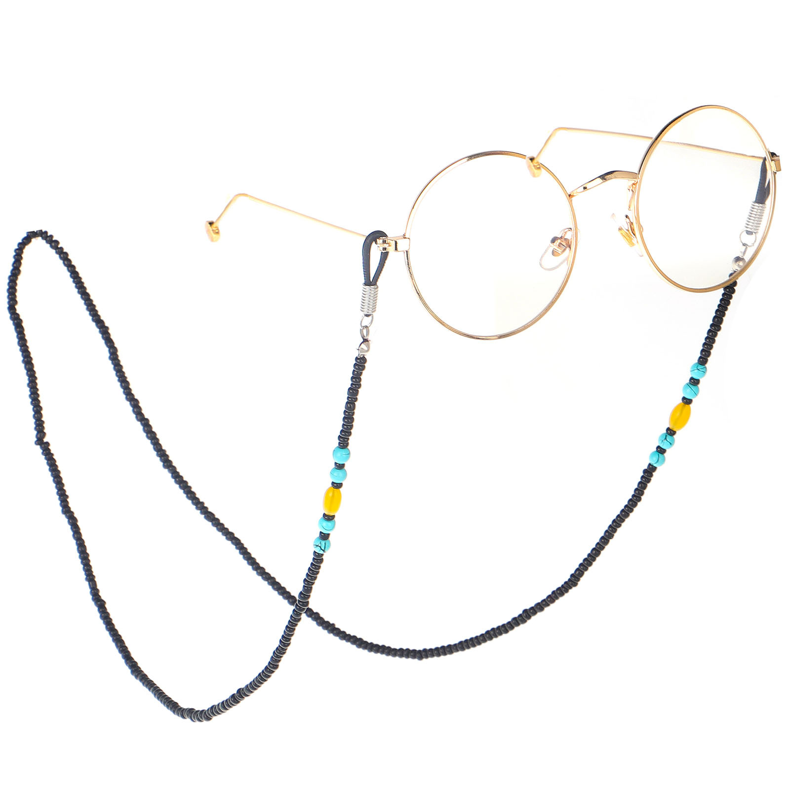 Accessoires Perlenbrille Seil Schwarz Türkis Brillenkette Modeaccessoires Grenzüberschreitend display picture 9