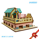 Деревянная трехмерная головоломка с лазером, домик, интеллектуальная игрушка, конструктор, DIY, 3D