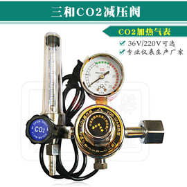 鄞州东吴三和YQB-02A二氧化碳CO2减压阀减压器气表36V 220V加热