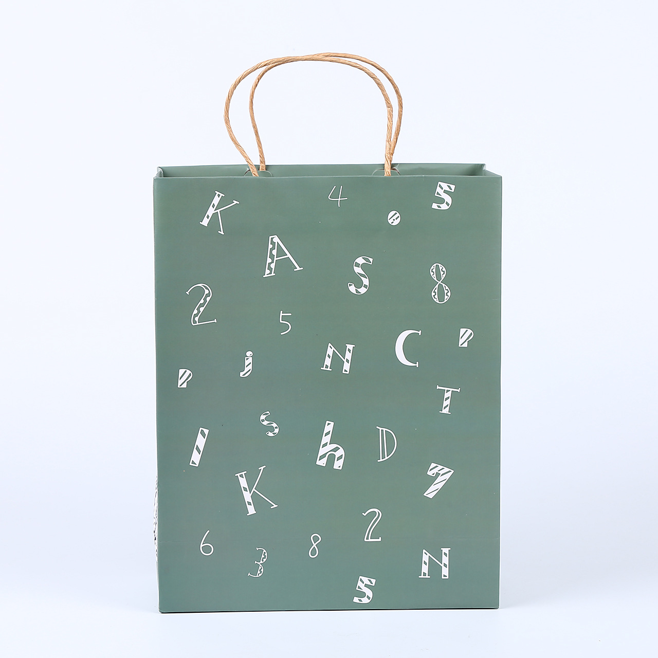 日韩可爱森系字母礼品袋收纳袋手提纸袋 礼物包装袋软萌