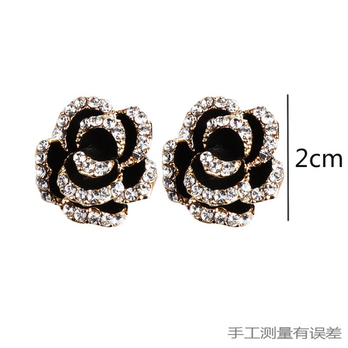 Women stage performance ballroom latin dance earringsCamellia silver needle Earrings women Retro Earrings