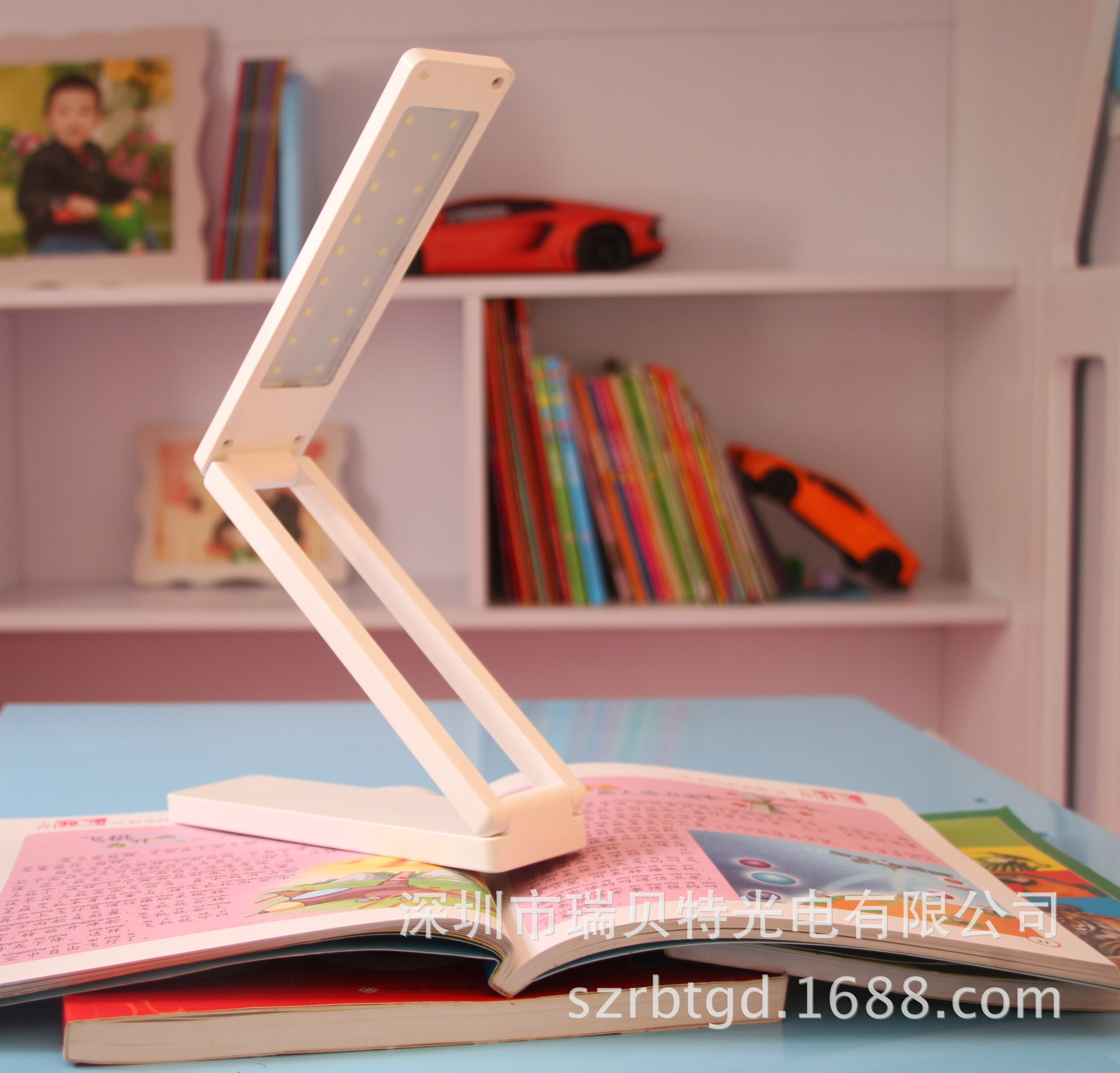 USB充电台灯一字形折叠阅读LED台灯小夜灯方便携带宿舍卧室使用|ru