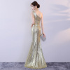 fashionable slim elegant banquet  ace sequined bridesmaids dress  