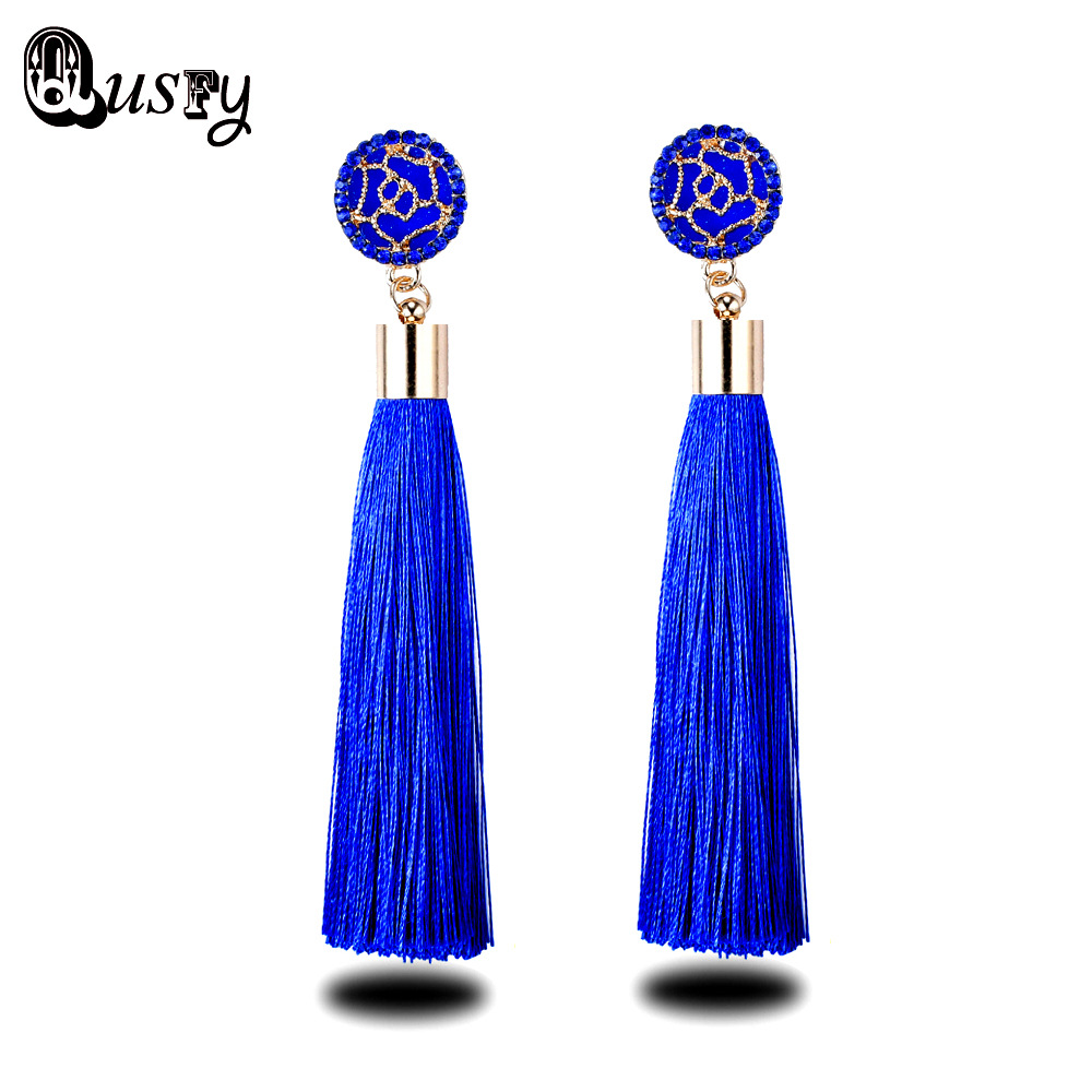 玫瑰花爆款民族风夸张长款气质流苏耳钉耳环女长款流苏耳环