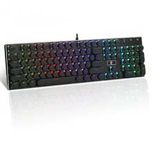 E元素厂家直销机械键盘青轴RGB发光电脑有线USB机械键盘拔插轴