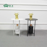 麦古 Модель дома дизайнерский креативный светлый роскошный минималистичный мраморный металлический приставной столик угловой столик маленький журнальный столик