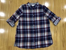 2018夏季女装欧美 大码女装 女式棉制格子衬衫 外贸加大码超大码