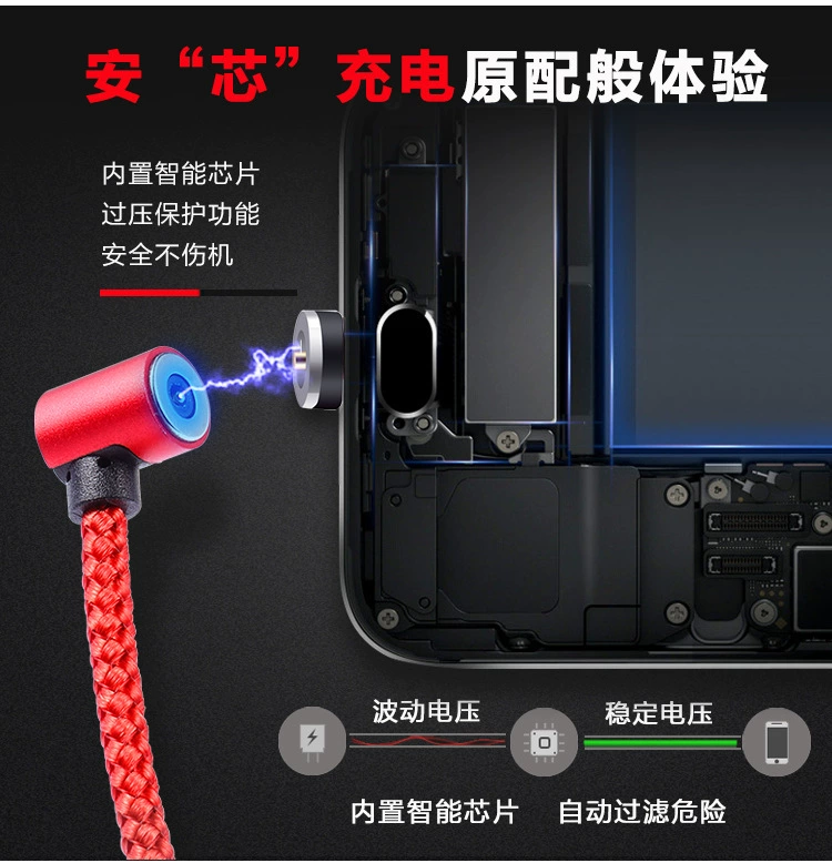 Elbow magnetic absorbing magnetic Android applicable Apple Type-C blind suction plug fast charging electromagnetic suction data cable