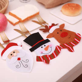 新款圣诞刀叉套老人刀叉袋餐桌装饰创意餐具套圣诞节装饰圣诞用品