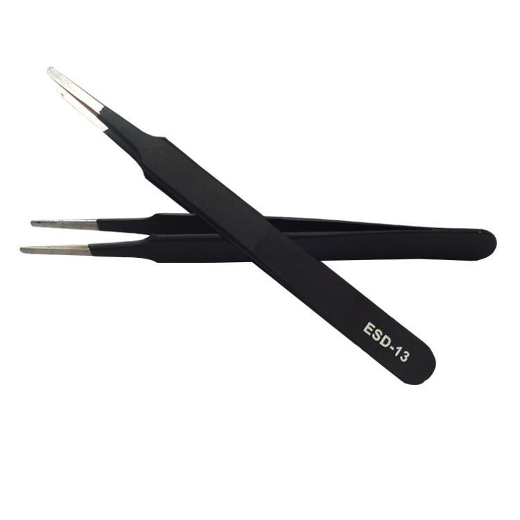 ESD-13不锈钢扁头贴片专用镊子防静电高精密镊子嫁接工具