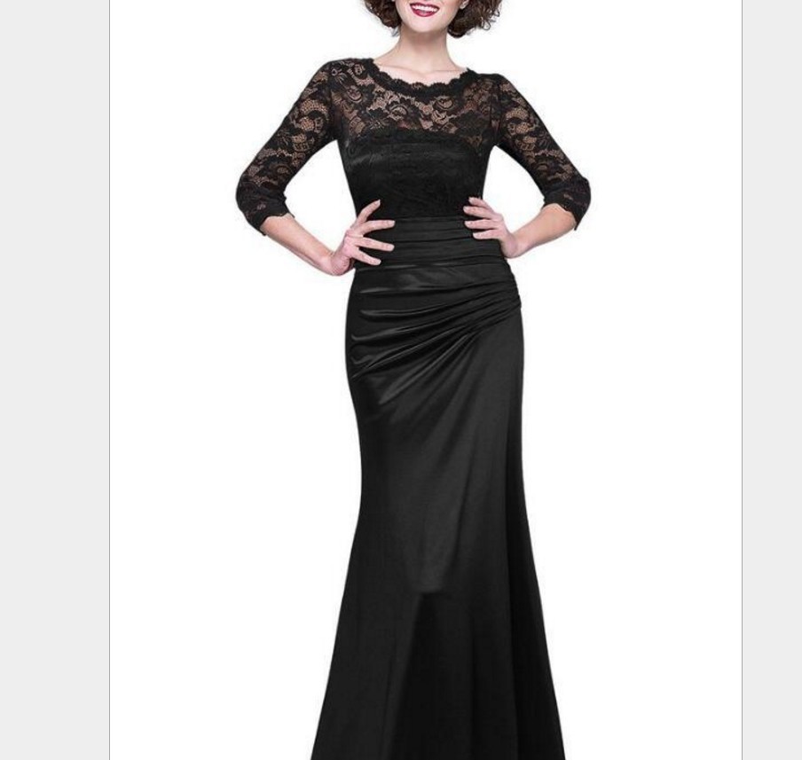 2020 Europe and America New Express eBay elegant retro women's Lace Wedding Evening Dress dress dress long skirt