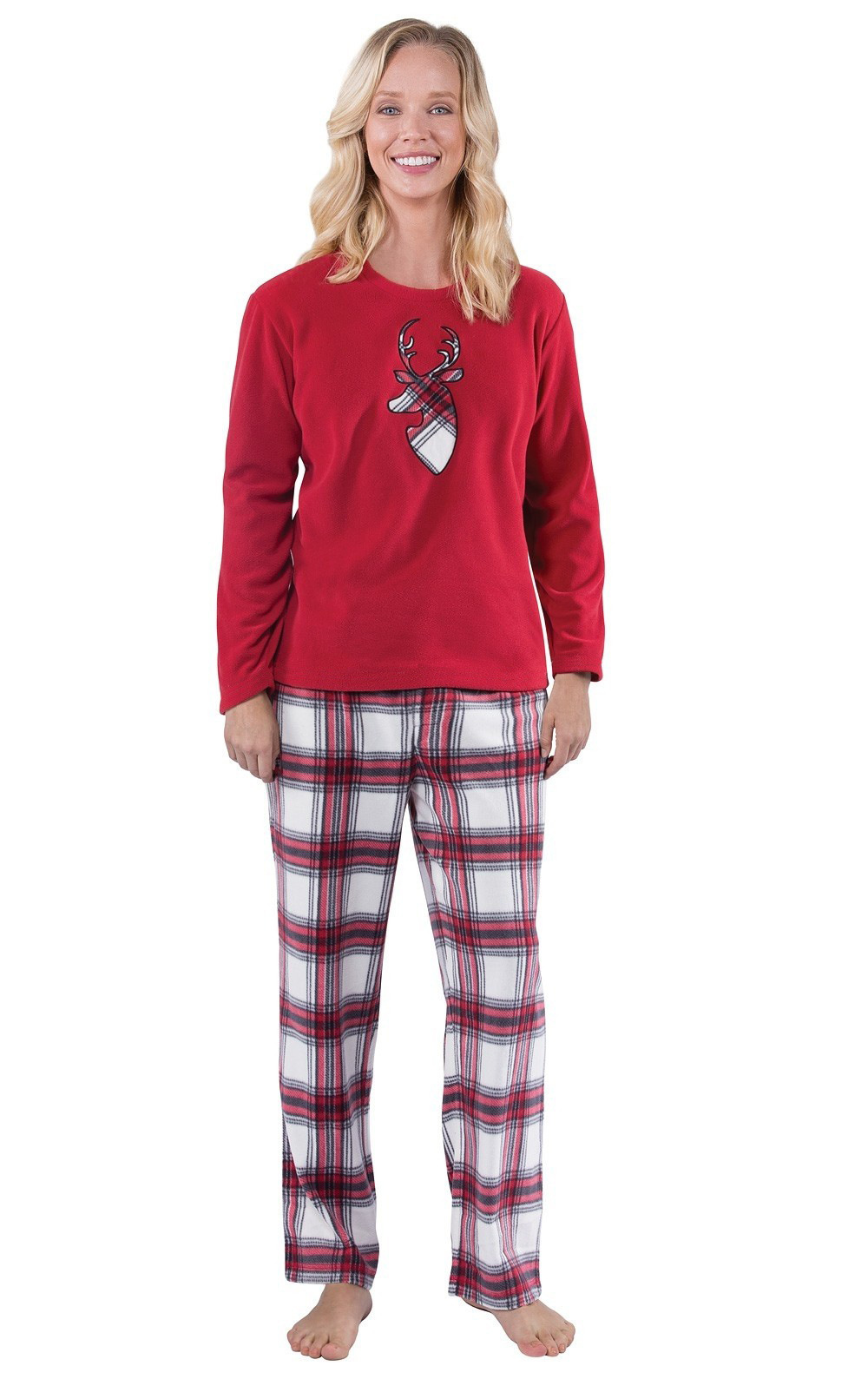 Fashion Plaid Elk Cotton Blend Polyester Pants Sets Casual Pants Family Matching Outfits display picture 2