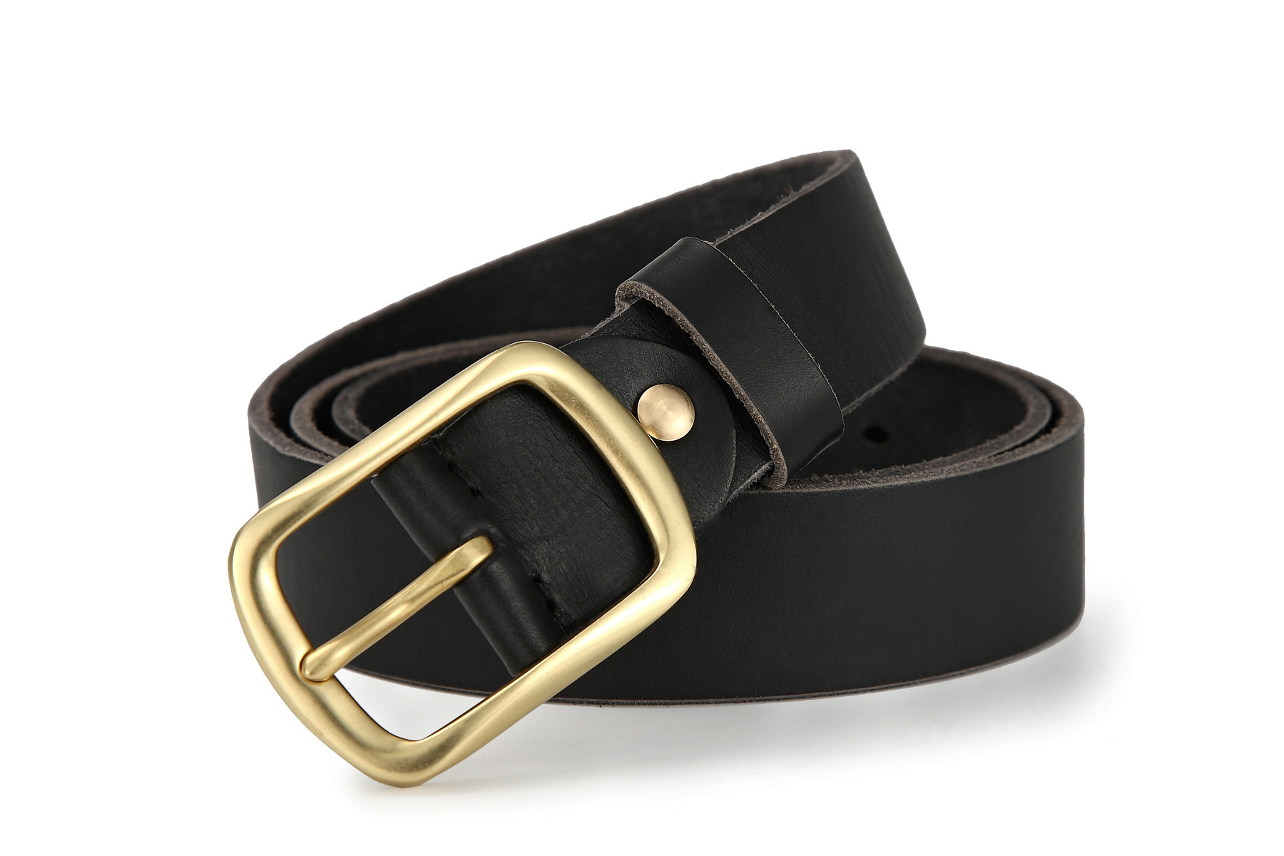 Minimalistische leren riem voor heren retro echt leer koeienhuid_voghion.com
