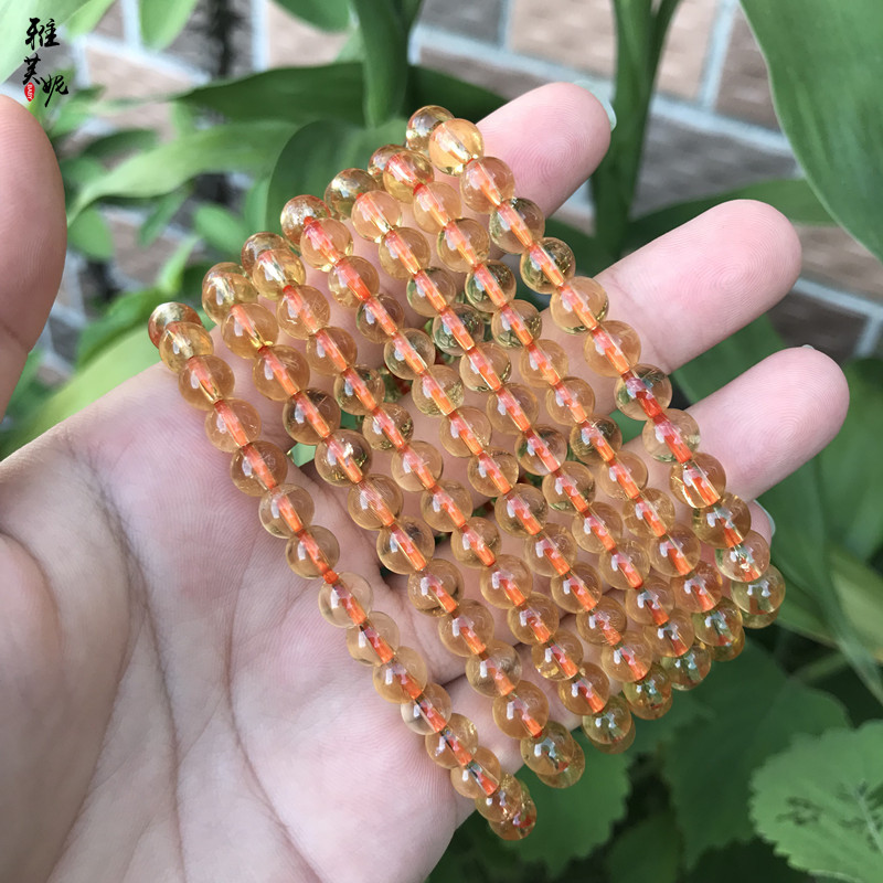 Natural Genuine Citrine Single Circle Multi-circle Bracelet DIY Jewelry Deep Yellow Crystal Good Factory Direct Sales
