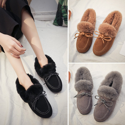 2018冬韩版新款平底棉鞋 时尚女士豆豆棉鞋保暖防滑加厚棉鞋批发|ru