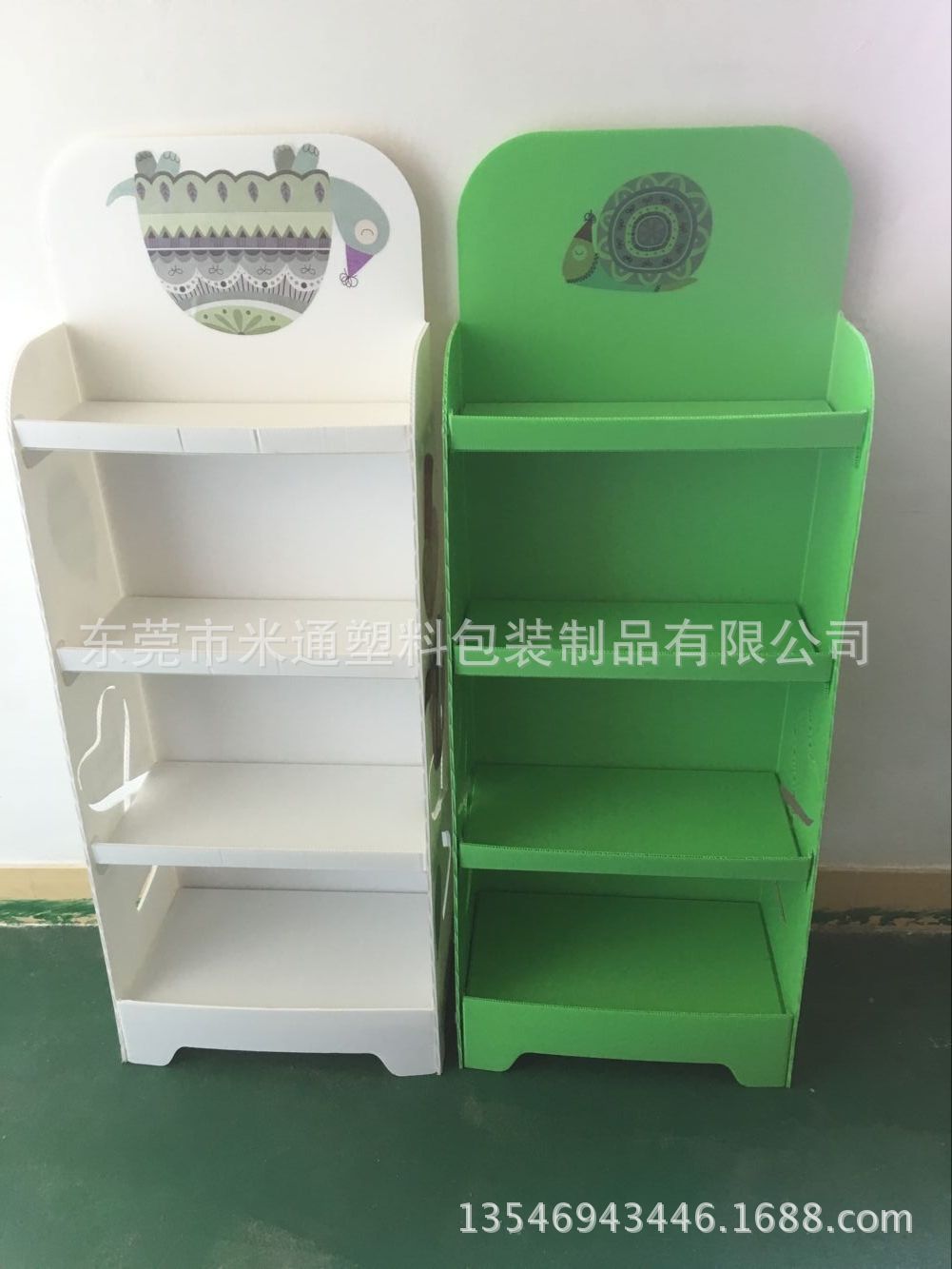 食品厂做活动专业塑料中空板展示架 塑料万通板展示塑料架