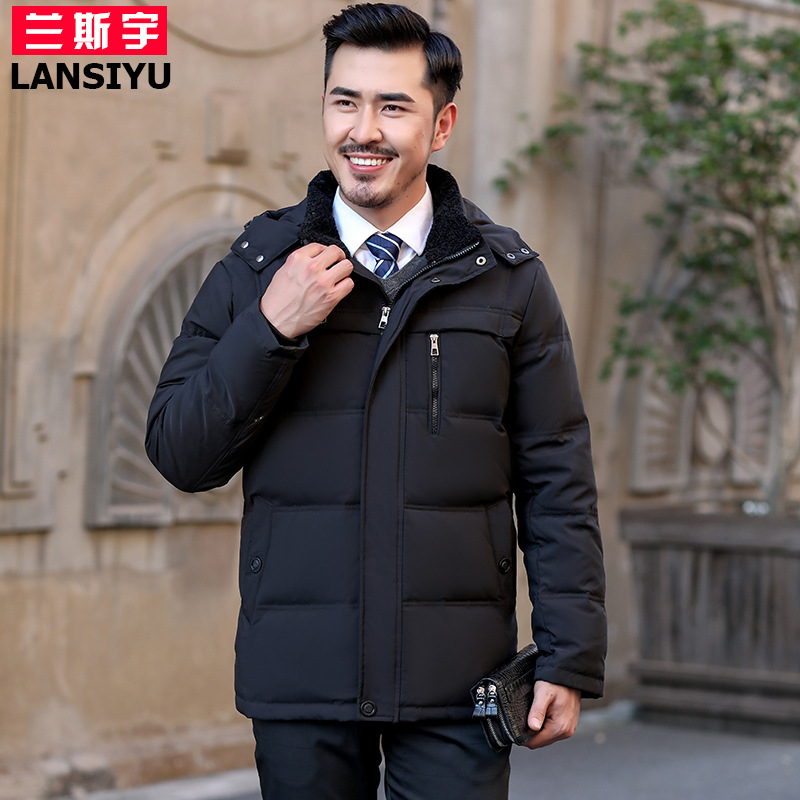 Middle and old age Down Jackets man have cash less than that is registered in the accounts winter middle age Dad installed thickening Large Aged men's wear coat wholesale