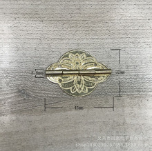 五金配件椭圆印花蝙蝠合页纯铜仿古小合叶首饰盒铰链1.5寸家具门