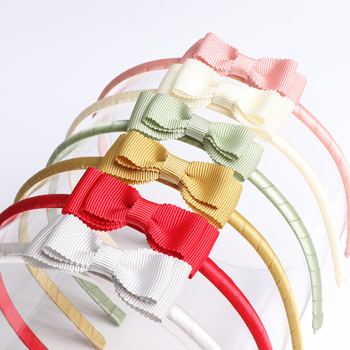 80907 Cute bow headband Spring and summer new threaded cloth headband Full-covered cloth children's fabric headband