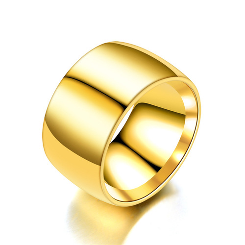 European and American fashionable and personalized 12MM wide version inner and outer ball aperture ring personalized men's domineering finger ring exclusive for cross-border supply