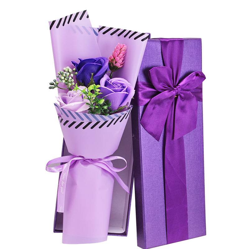 3朵玫瑰新款三色紫1-800J