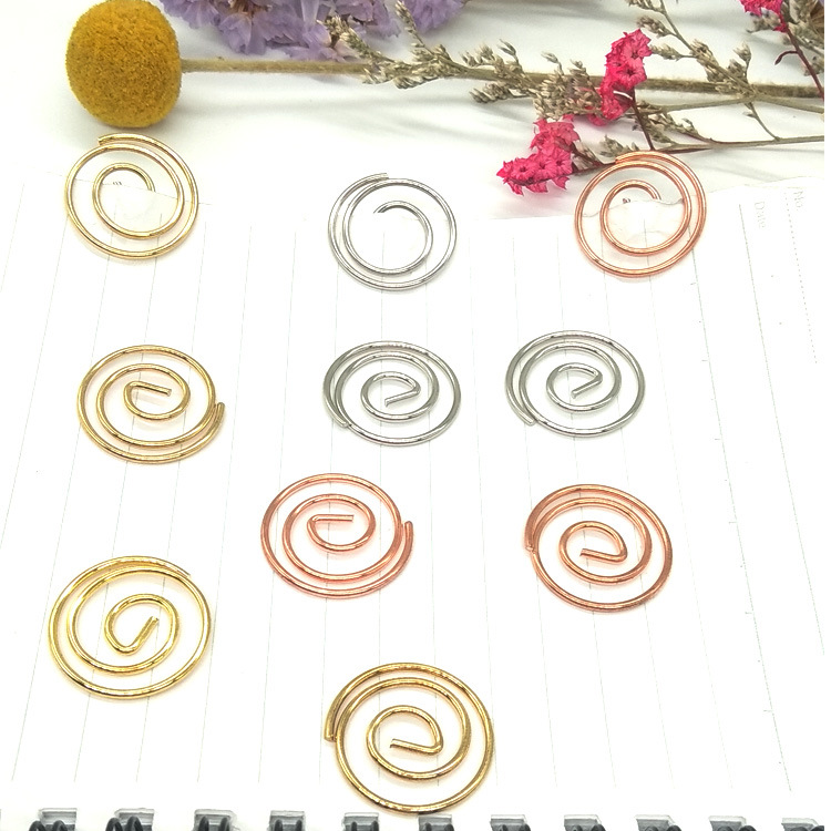 几何形状玫瑰金回形针创意造型曲别圆形回形针办公好文具