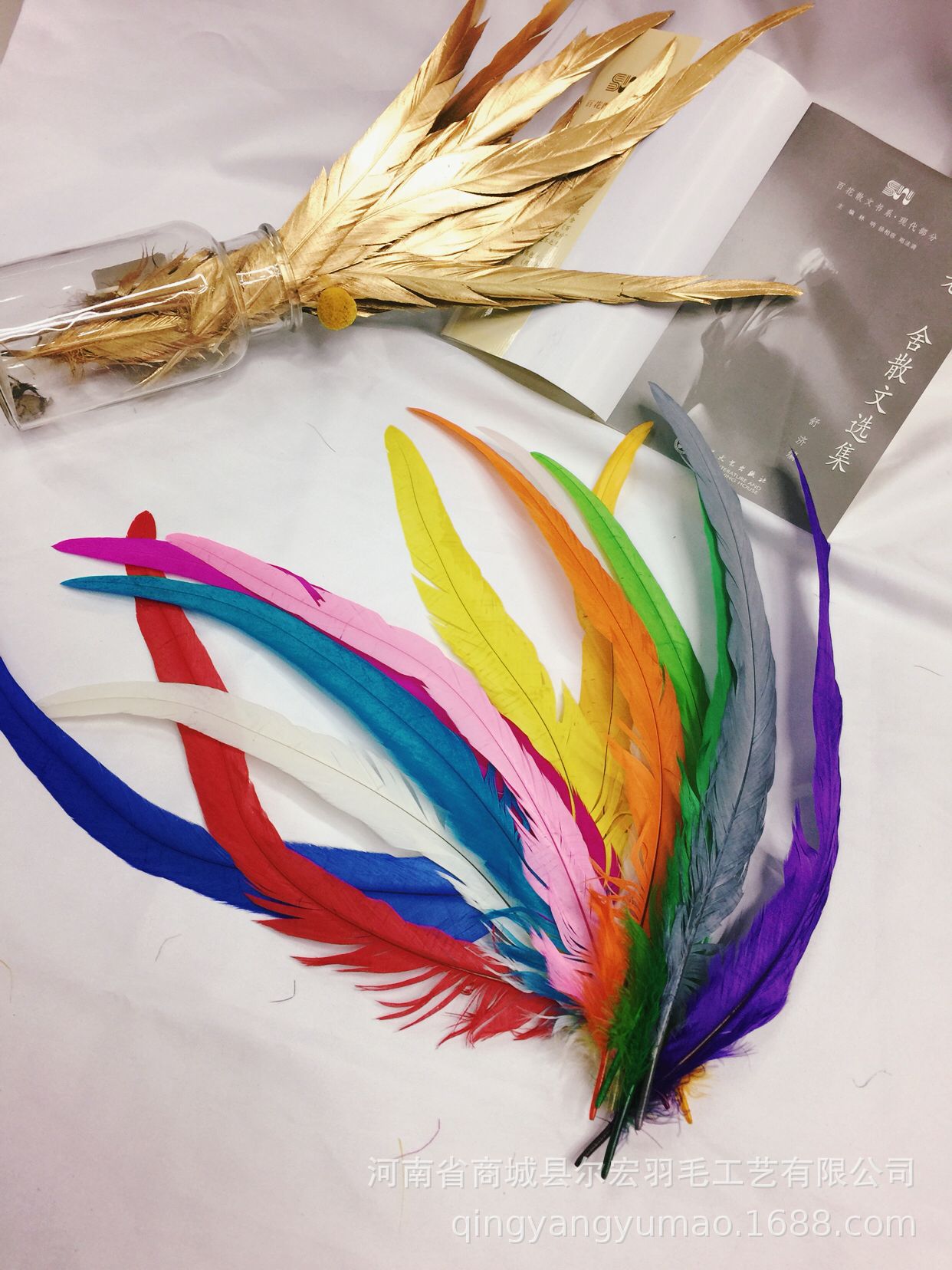 厂家批发多色公鸡尾可订做40-45cm DIY 舞台演出服装道具辅料羽毛