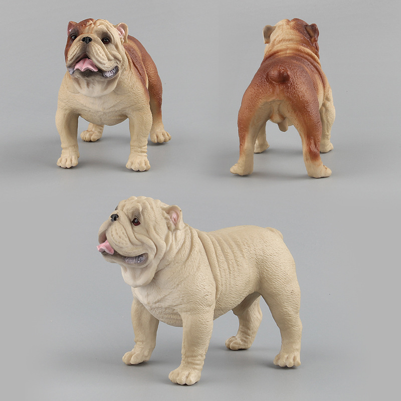 Venta caliente transfronteriza simulación infantil aves de corral modelo animal jugar juguete bulldog malvado perro modelo animal adornos