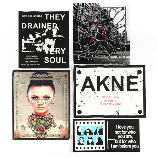 Factory direct sales of colorful letter clothing accessories, clothing bags, shoe and hat patches, heat transfer and pulping cloth labels