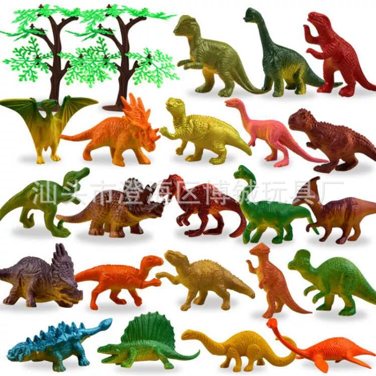 24 маленькая модель динозавра игрушка Моделирование модель животного костюм твердый тираннозавр рекс Трицератопс оптом