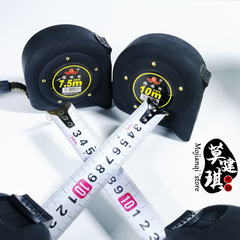 廠家直銷黑五釘尺7.5米10米塑料鋼捲尺黑色磨砂尺帶拉尺測量工具