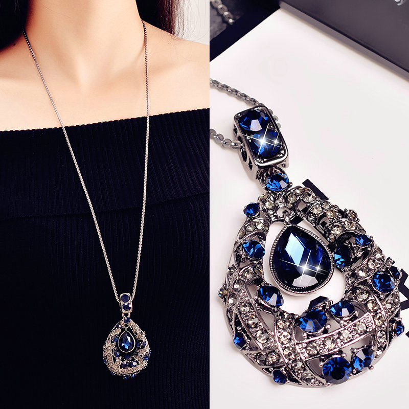 Allure Drop Love fashion temperament Korean Edition Korea pendant Versatile Assembly Jewelry sweater chain Long necklace
