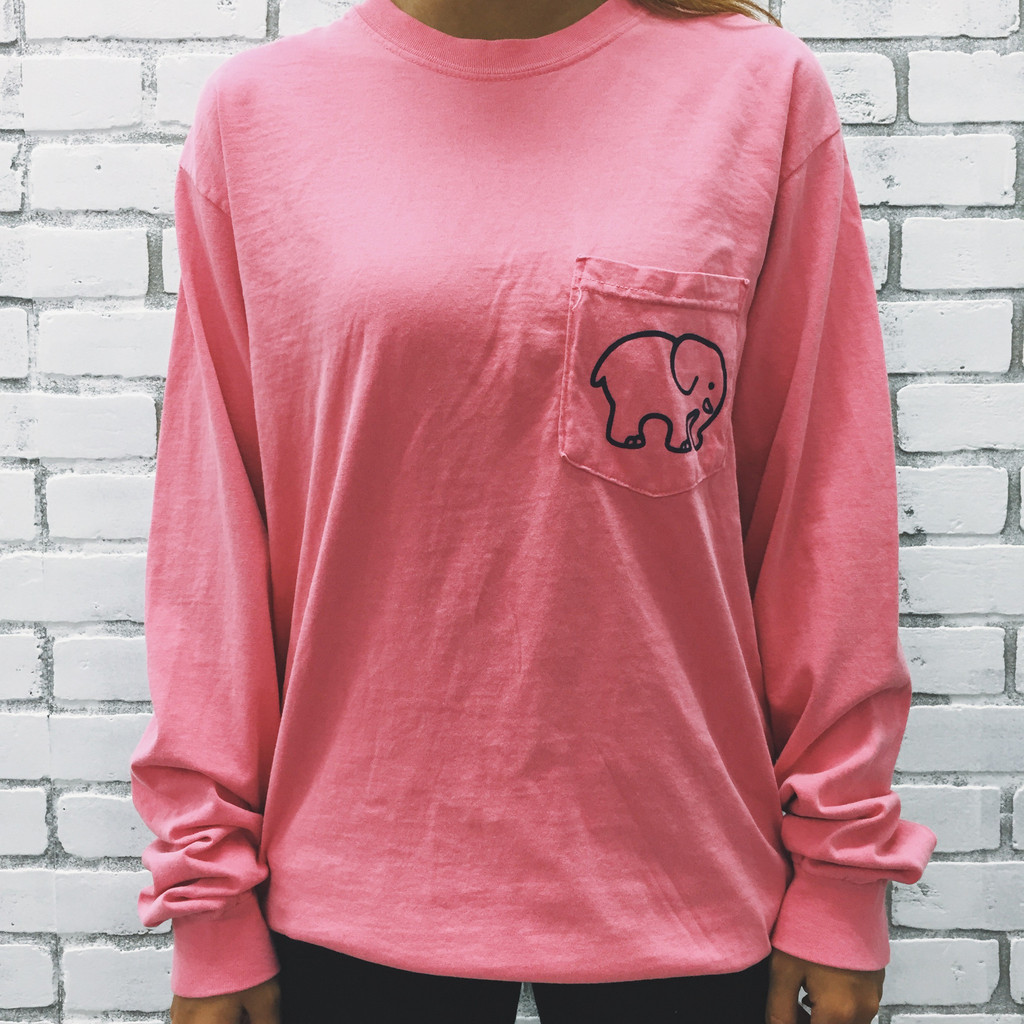 Slim Fit Round Neck Long Sleeve Womens T Shirt Cute Cartoon Elephant Print Casual Wear for Couples Wholesale Available