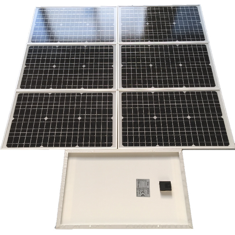 钢化玻璃层压太阳能电池板单晶光伏组件银色边框太阳能电板36V25W