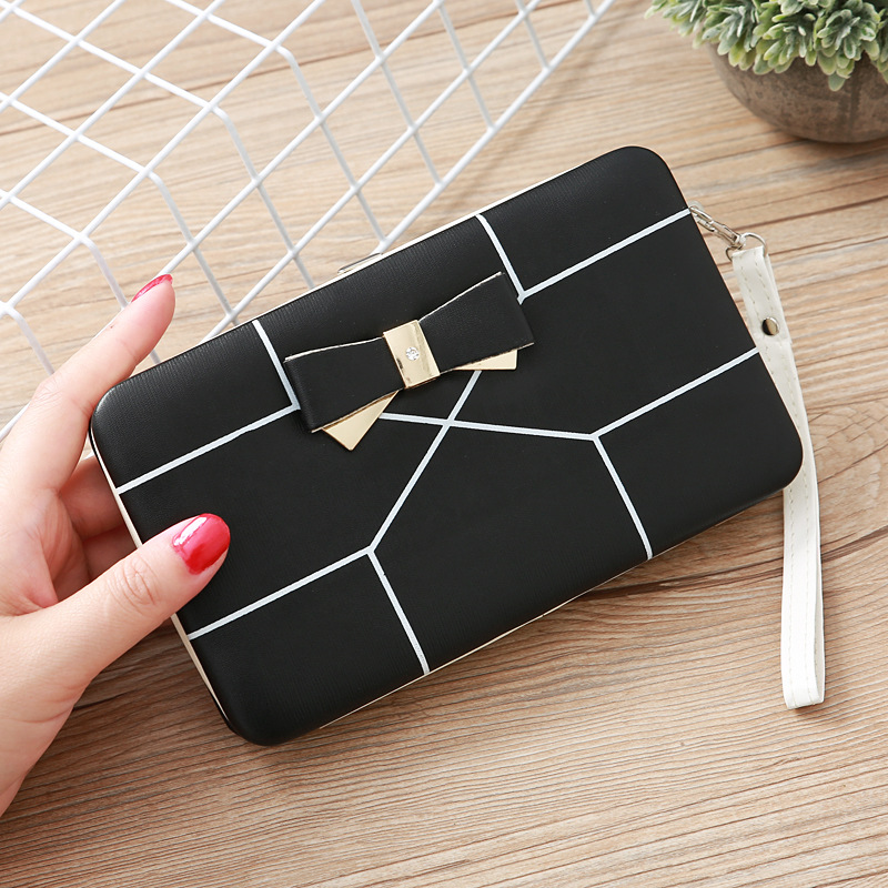 Korean Stripe Printing Bow Wallet display picture 6