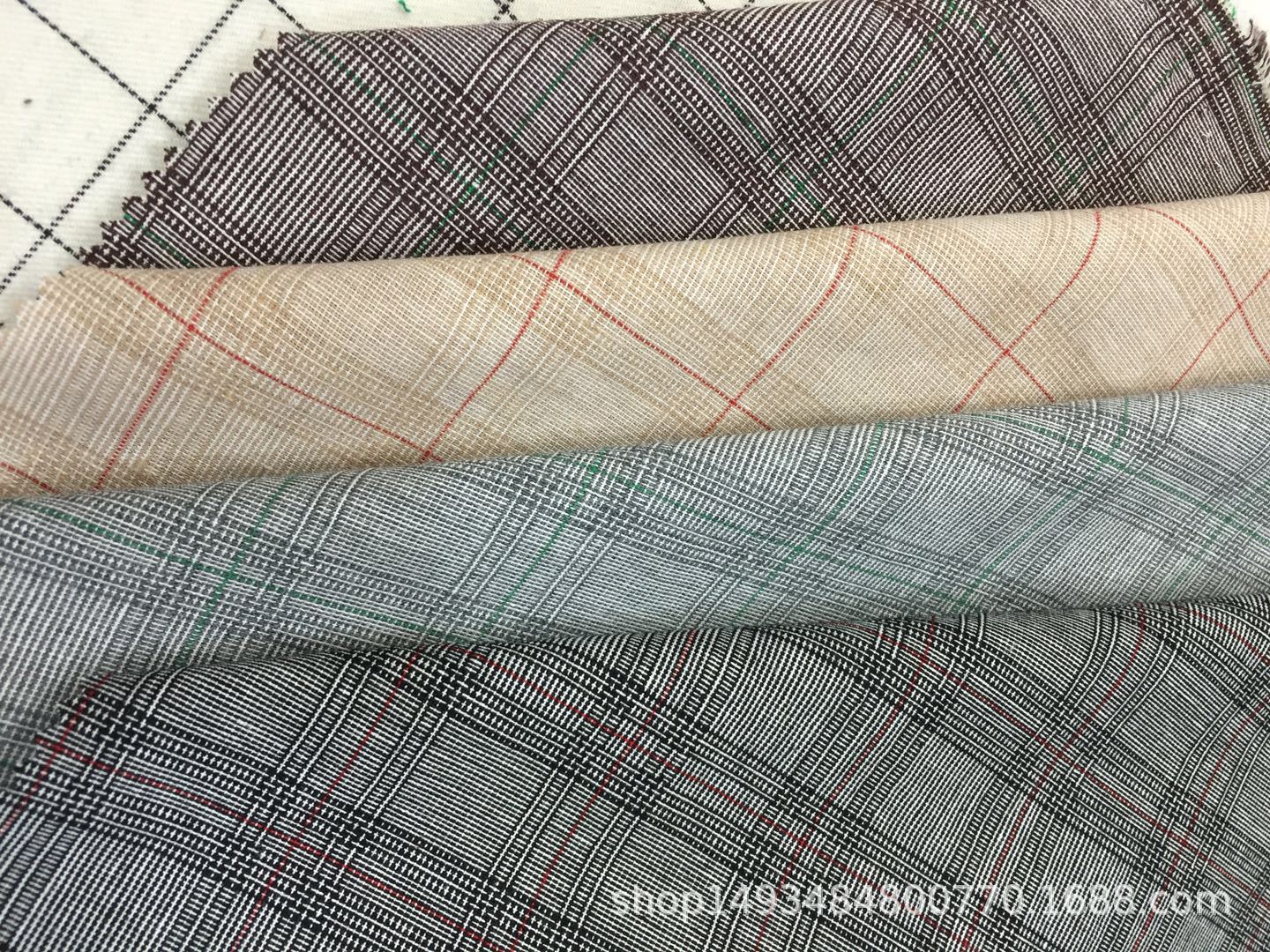 21支平纹色织梭织面料复古衬衫男女装均可现货工业厂家直销