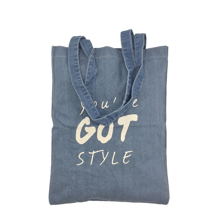 单肩手提牛仔袋厂家洗水牛仔袋礼品环保袋购物广告手提袋工厂定制