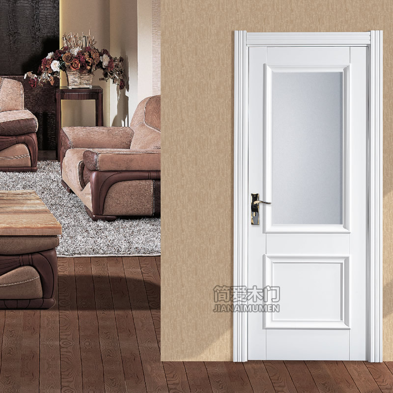 尚雅世家实木烤漆门复合简欧式玻璃室内卧室房门工厂直销k42