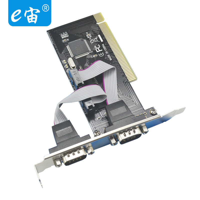 e宙PCI 串口卡 转2串口卡 rs232卡 台式机DB9针 com卡 多串口卡