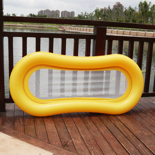 New inflatable water net lounge chair with armrests sofa floating row adult swimming ring water toy thickened floating bed